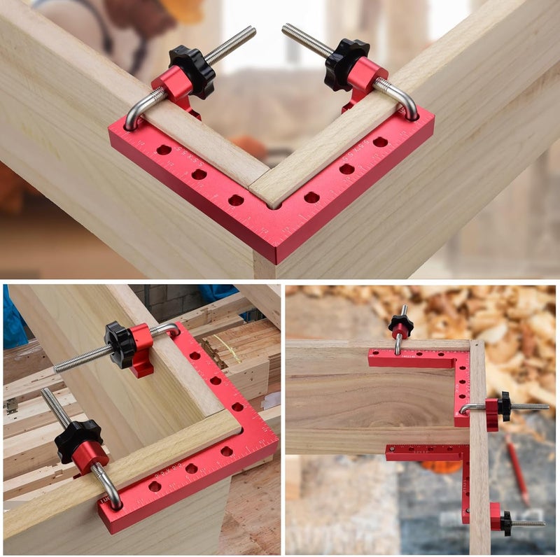 BOXmime 90 Degree Clamp Aluminum Alloy Corner Clamps for Woodworking,5.5" x 5.5"Carpenter Right Angle Clamping Square Tools for Box,Shelves,Picture frames,Drawers Cabinets Position (2 Pack) - Image 5